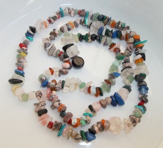 31 inch Mixed Gemstone Chip Strand