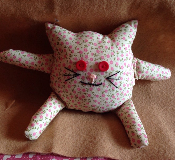 Items similar to Funny cute quirky cat toy made from fabric, stuffed ...
