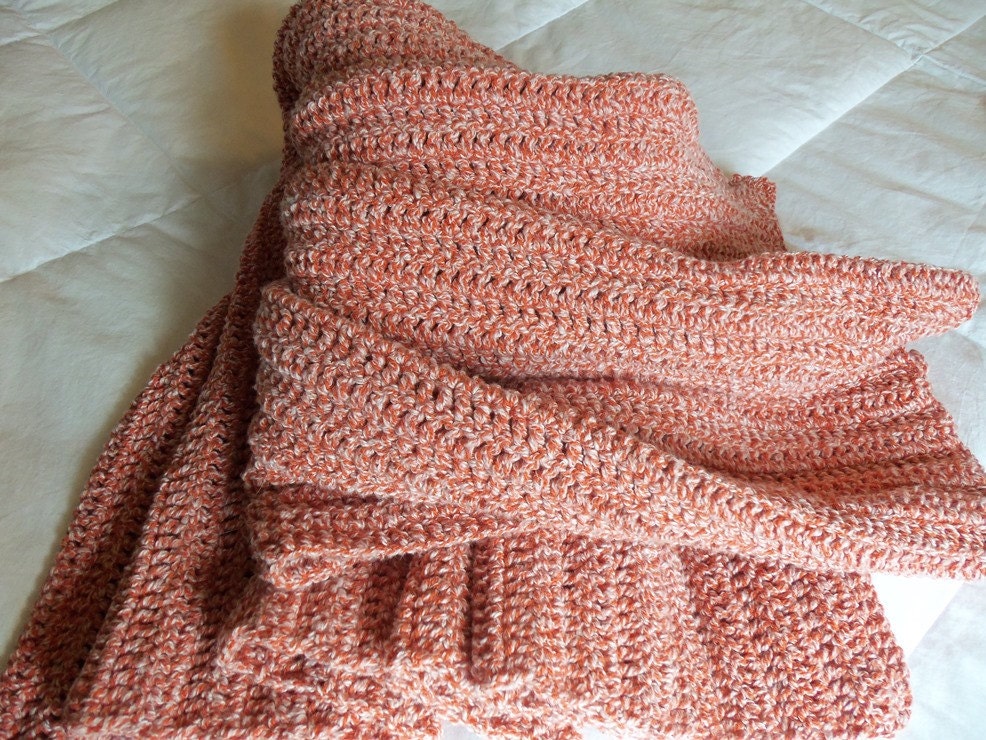 Hand Crochet Blanket 42 x 60 Twin Size Bedding