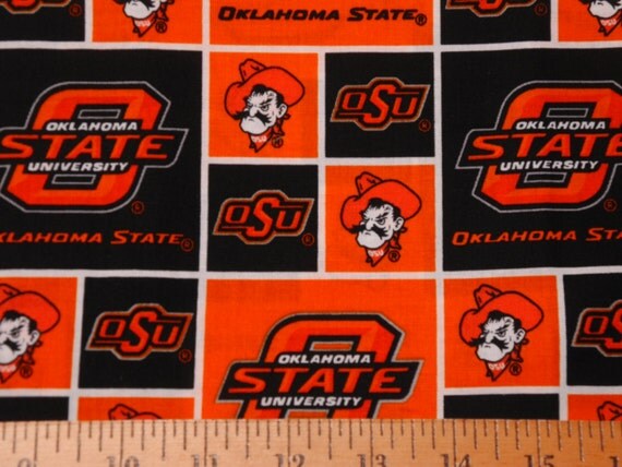 Oklahoma State University Cotton Fabric by designsbysusantoo