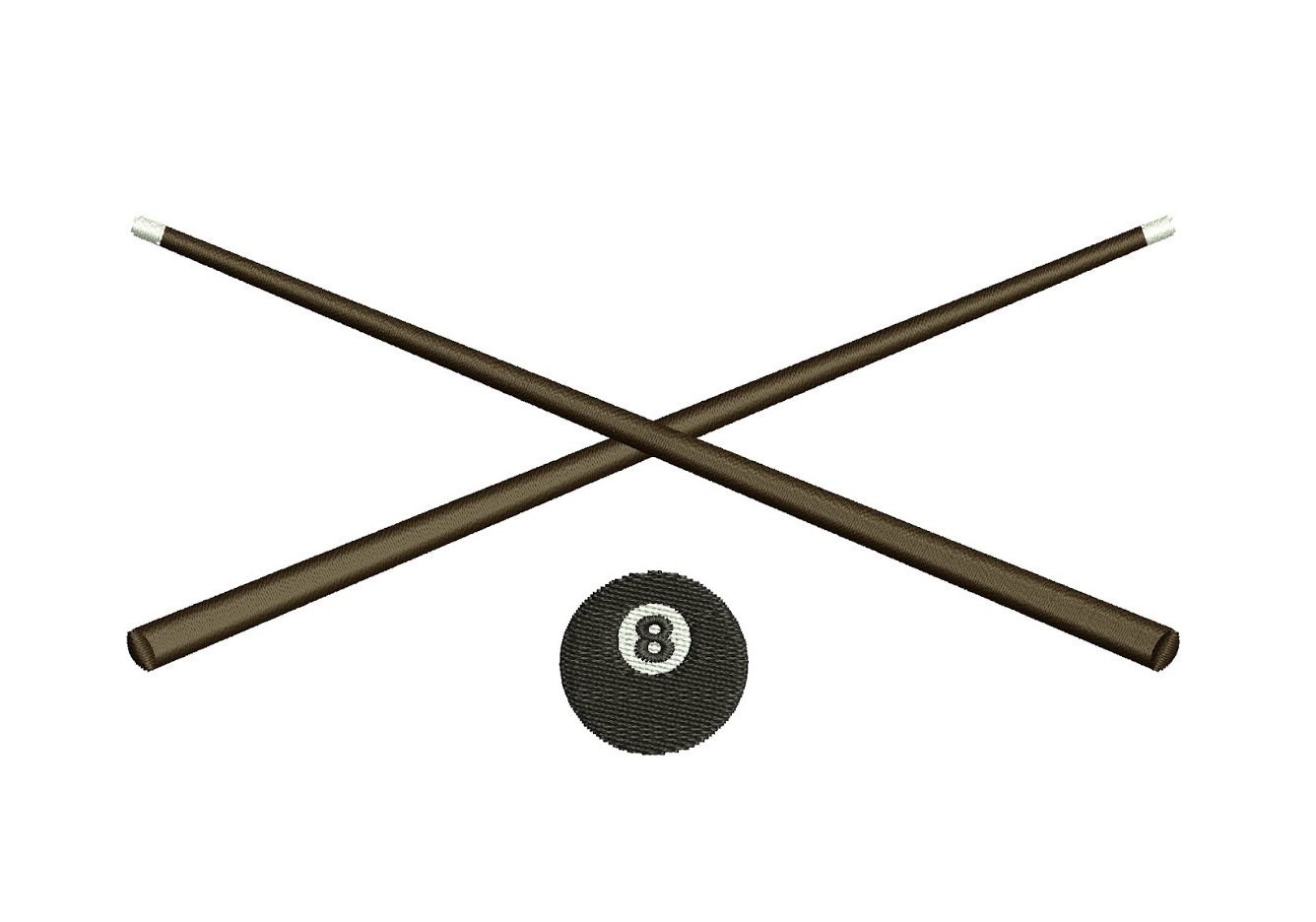 Billiard Pool Machine Embroidery Digitized Design Filled