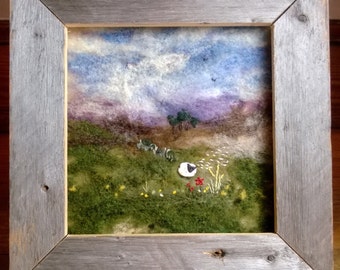 Gentle Breeze (needle-felted landscape fiber art)