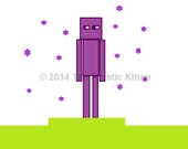 Minecraft Enderman, Original Digital Painting, Immediate Download, Painted by a 9 Year Old, Wall Art