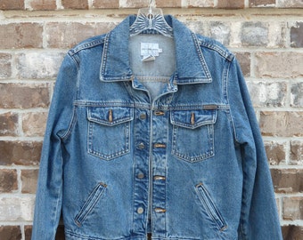 Calvin Klein Medium Wash Denim Blue Jean Jacket Womens Size Large could ...