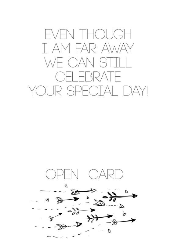 Items similar to Far Away Birthday Card on Etsy