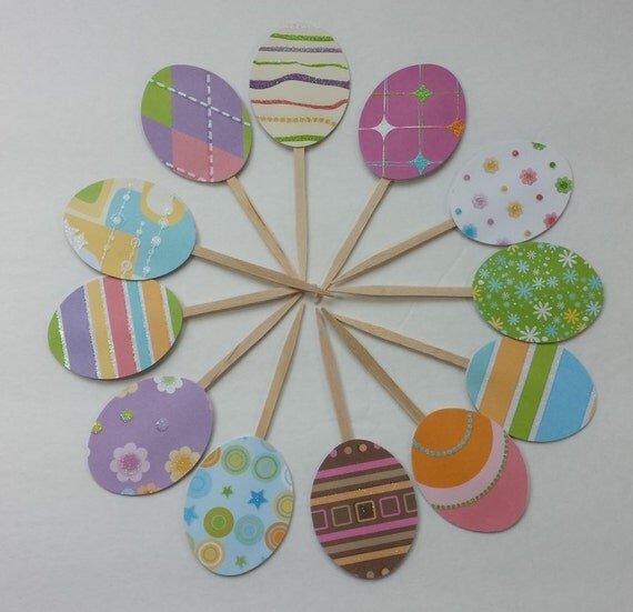 Easter Egg Cupcake toppers
