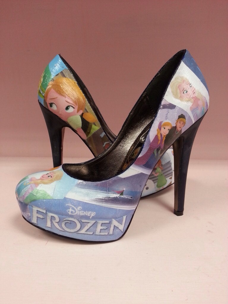 Disney Frozen  customised heels  shoes UK Size 4 US Size 6