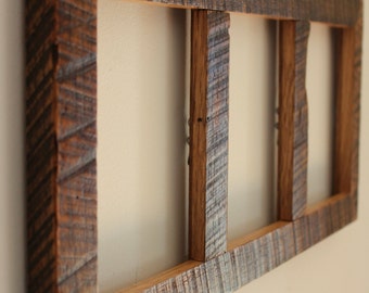 Reclaimed Barnwood Three-Part Picture Frame