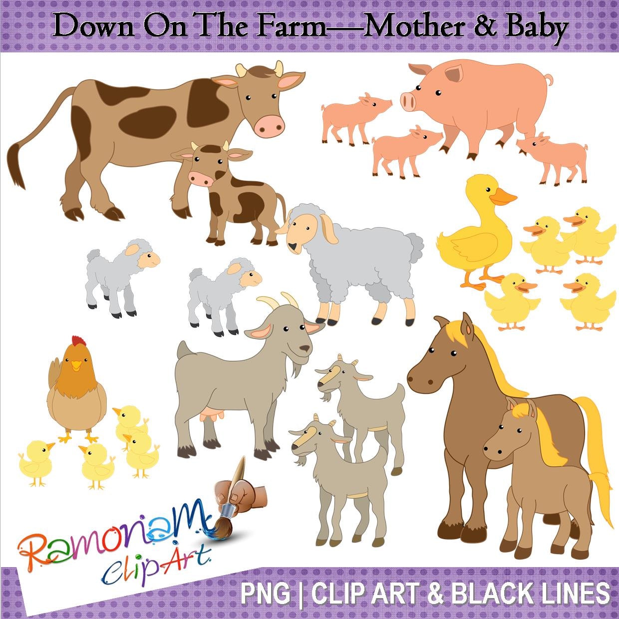 animals and their young clipart - photo #5