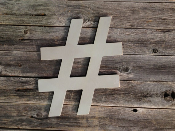 Hashtag Wooden Typography Characters Wooden