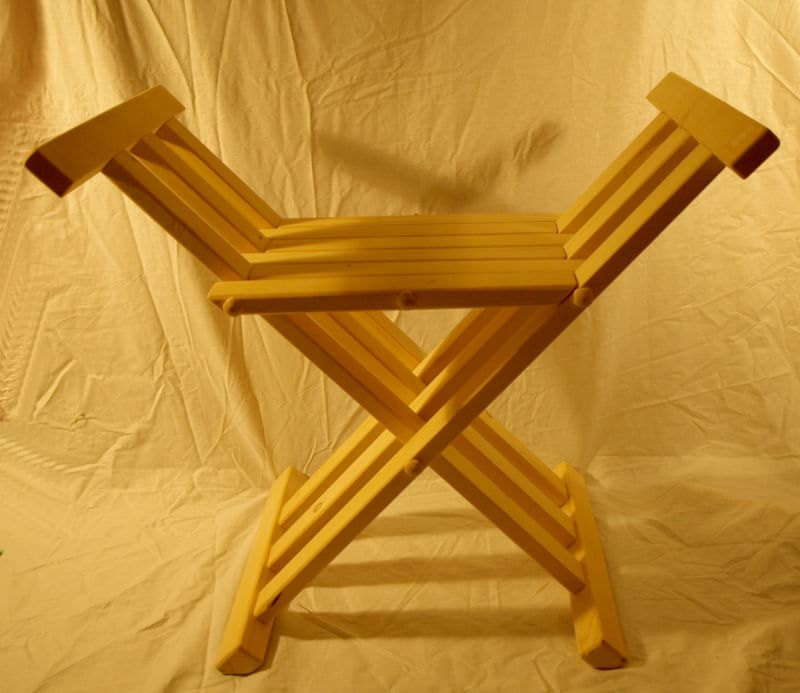 Wooden medieval viking folding chair