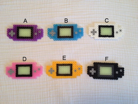 Items similar to Game Boy Advance Glow in the Dark Screen Perler Bead ...