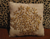 Gold Flowers Primitive Pillow FAAP, OFG, HAFAIR