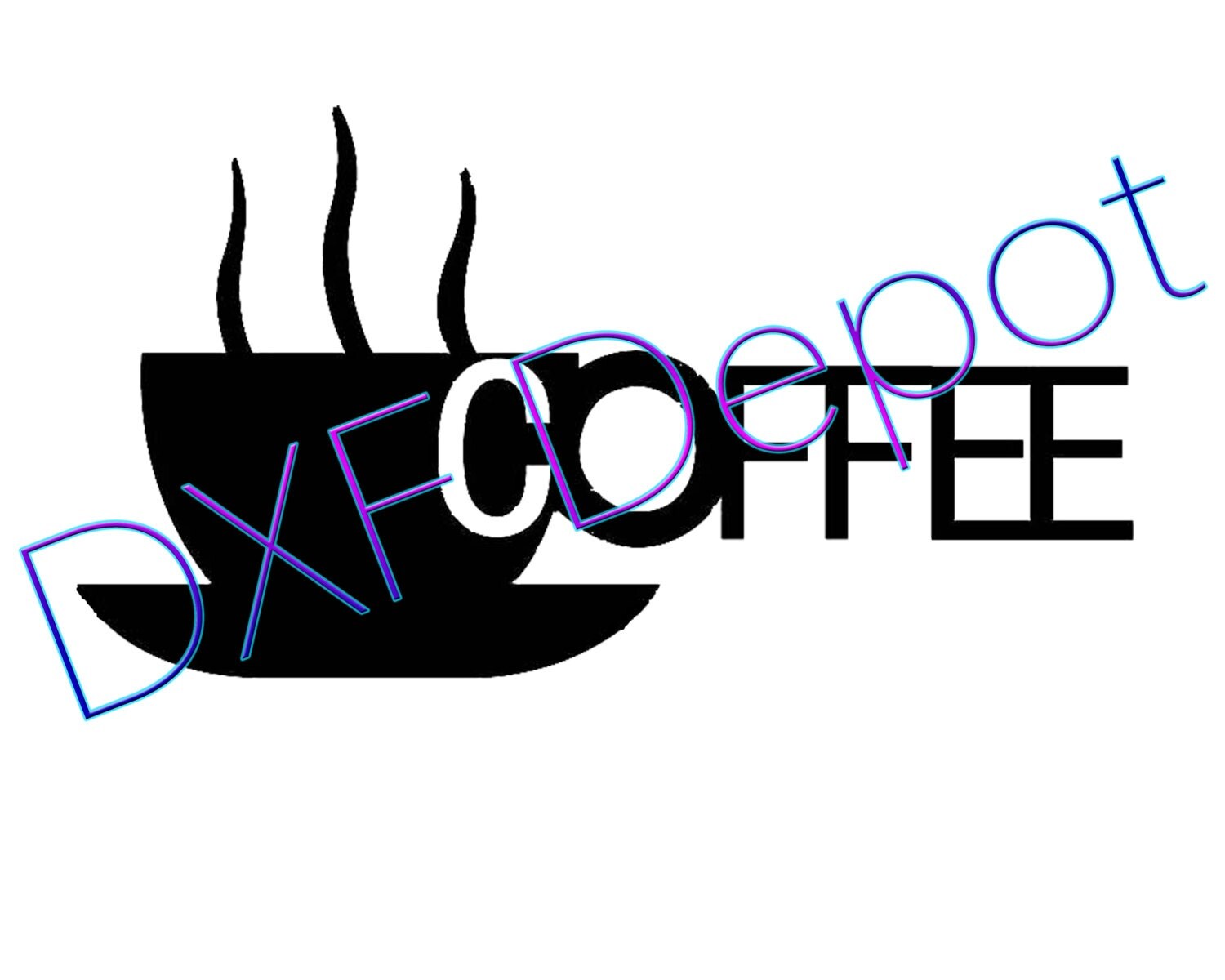Coffee .dxf format. CNC Cut File Vector Art Clip by DXFdepot