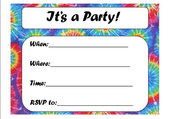 tie dye party invitation by loveleewishes on etsy