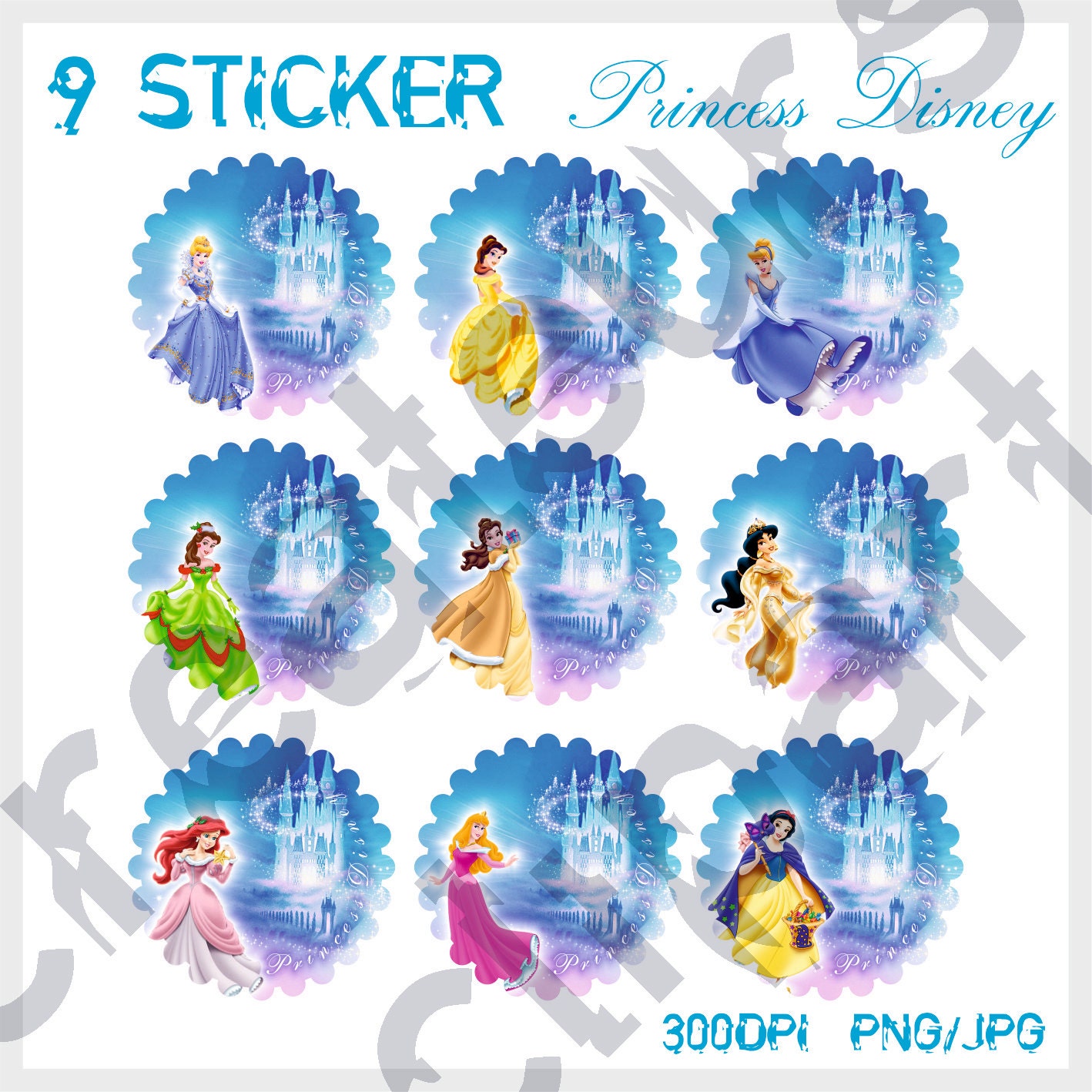 printable princess disney stickers cupcake toppers