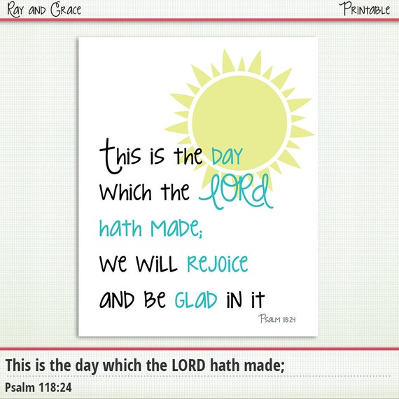 Items similar to Bible Verse Printable - This is the day that the LORD ...