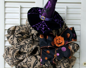 Popular items for witch hat wreath on Etsy
