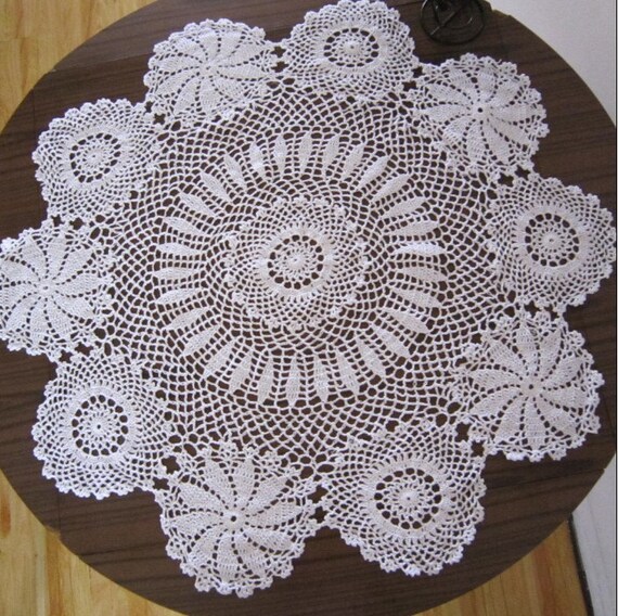 90 CM Round table cloth crochet pattern table by