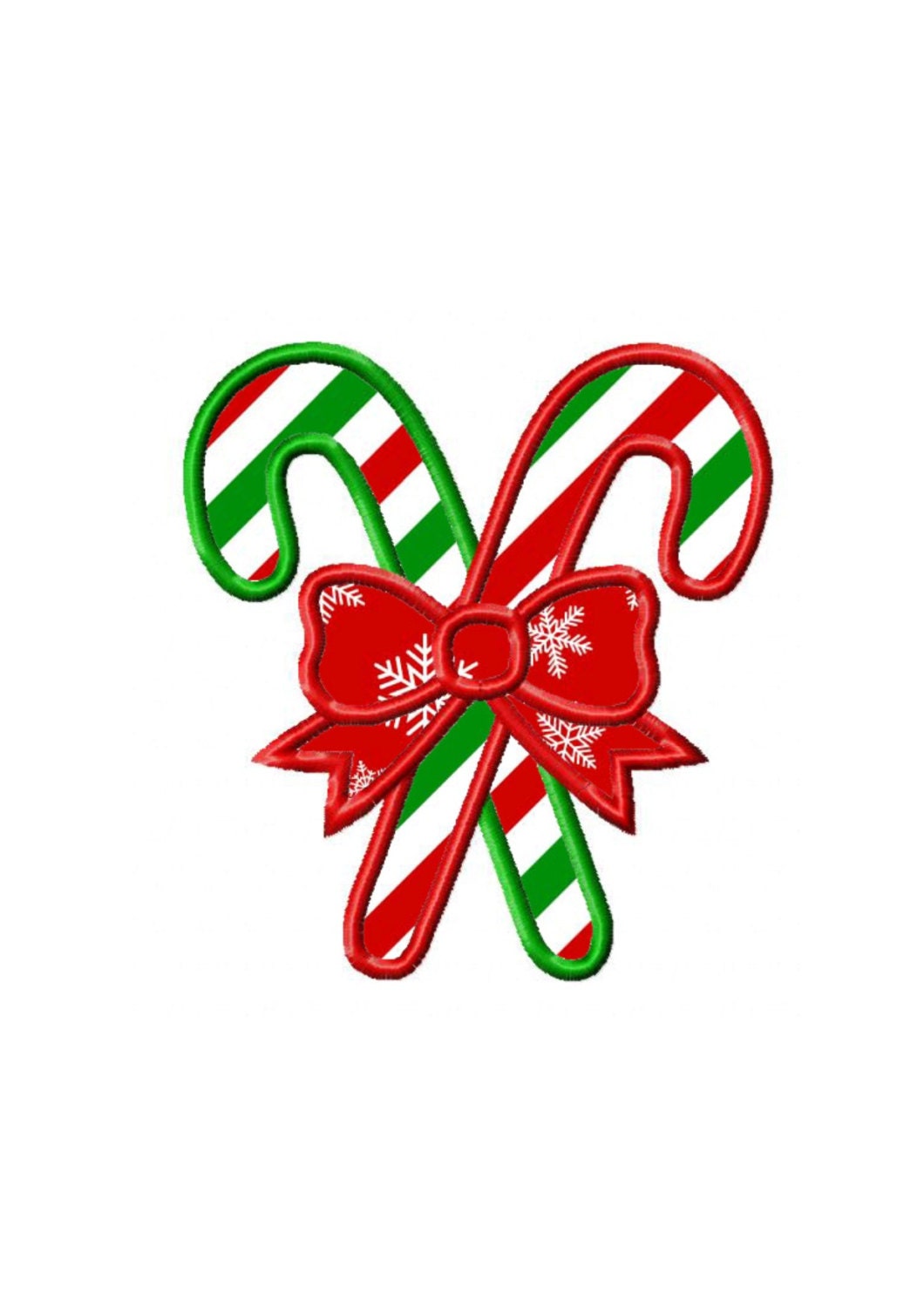 Candy Cane Applique Machine Embroidery Design No. 139