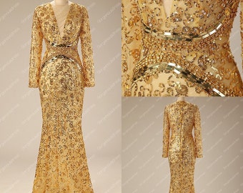 Popular items for gold prom dress on Etsy