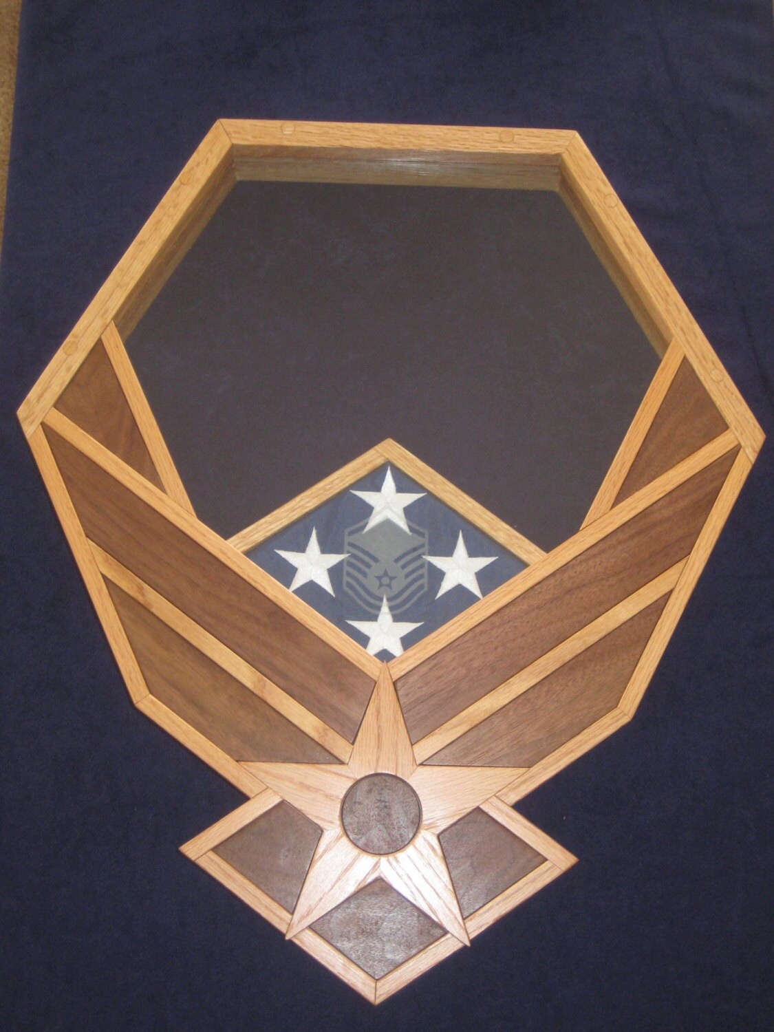 Handcrafted Air Force Shadow Box Oak & Black by FullMedalJacket