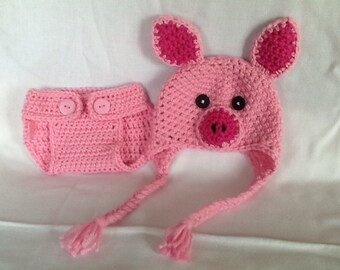 Pig Hat And Diaper Cover Crochet Pattern Indulgy Party ...