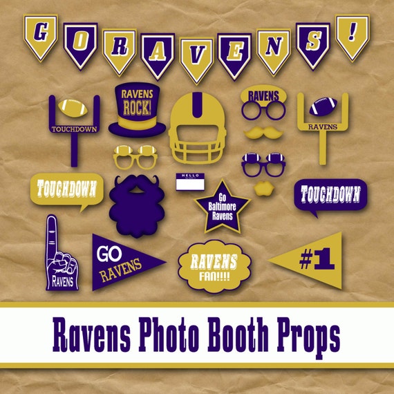 Baltimore Ravens Football Printable Photo Booth Props