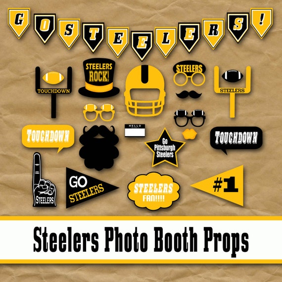 Pittsburgh Steelers Football Printable Photo Booth Props