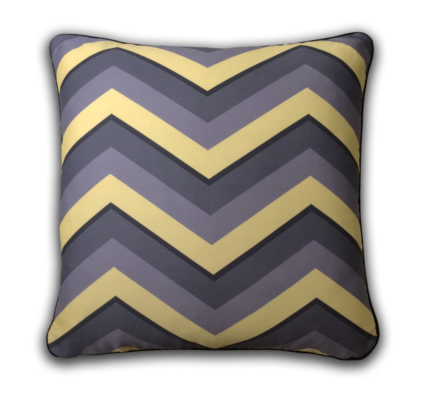Gray and Yellow Chevron Decorative Pillow by FoxgloveSonoma