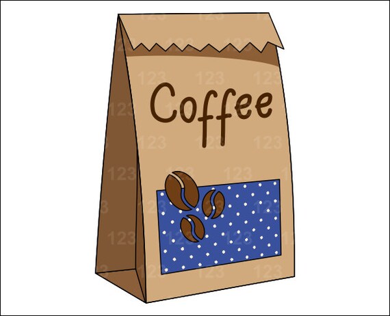 Items Similar To Blue Coffee Bag Beans Single Digital Clip Art Items Similar To Blue Coffee Bag Beans Single Digital Clip Art
