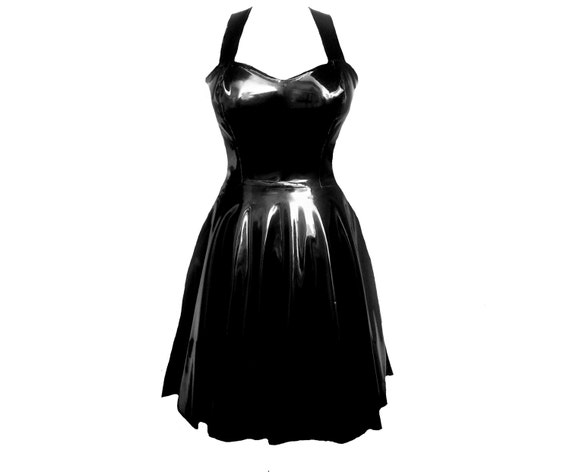 Latex Swing Dress Black Latex Circle Dress Latex Gown