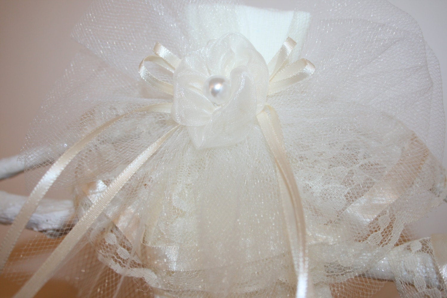 Girls Ivory Nylon & Lace Flower Girl Socks with Ivory Illusion