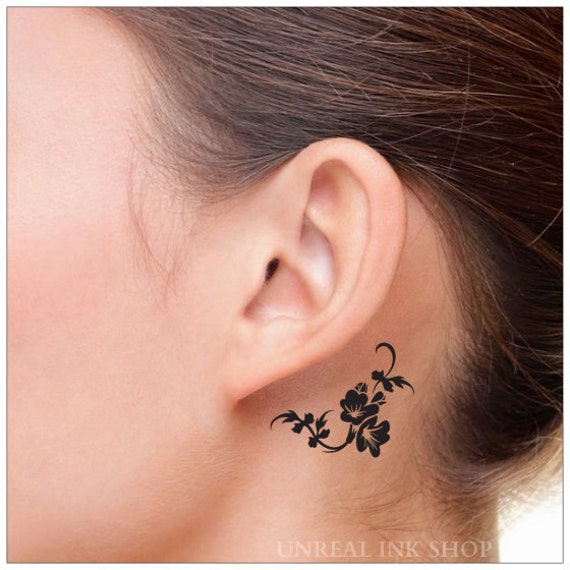 Tatouage temporaire 2 fleur nuque tatouages