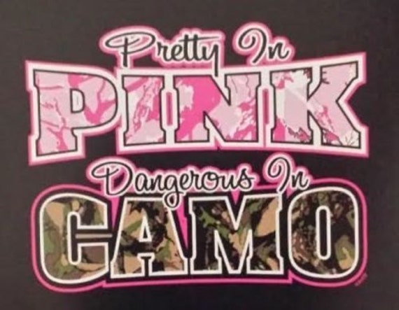 Pretty in Pink Dangerous in Camo Tee Shirt Iron by ASGiftShopTees