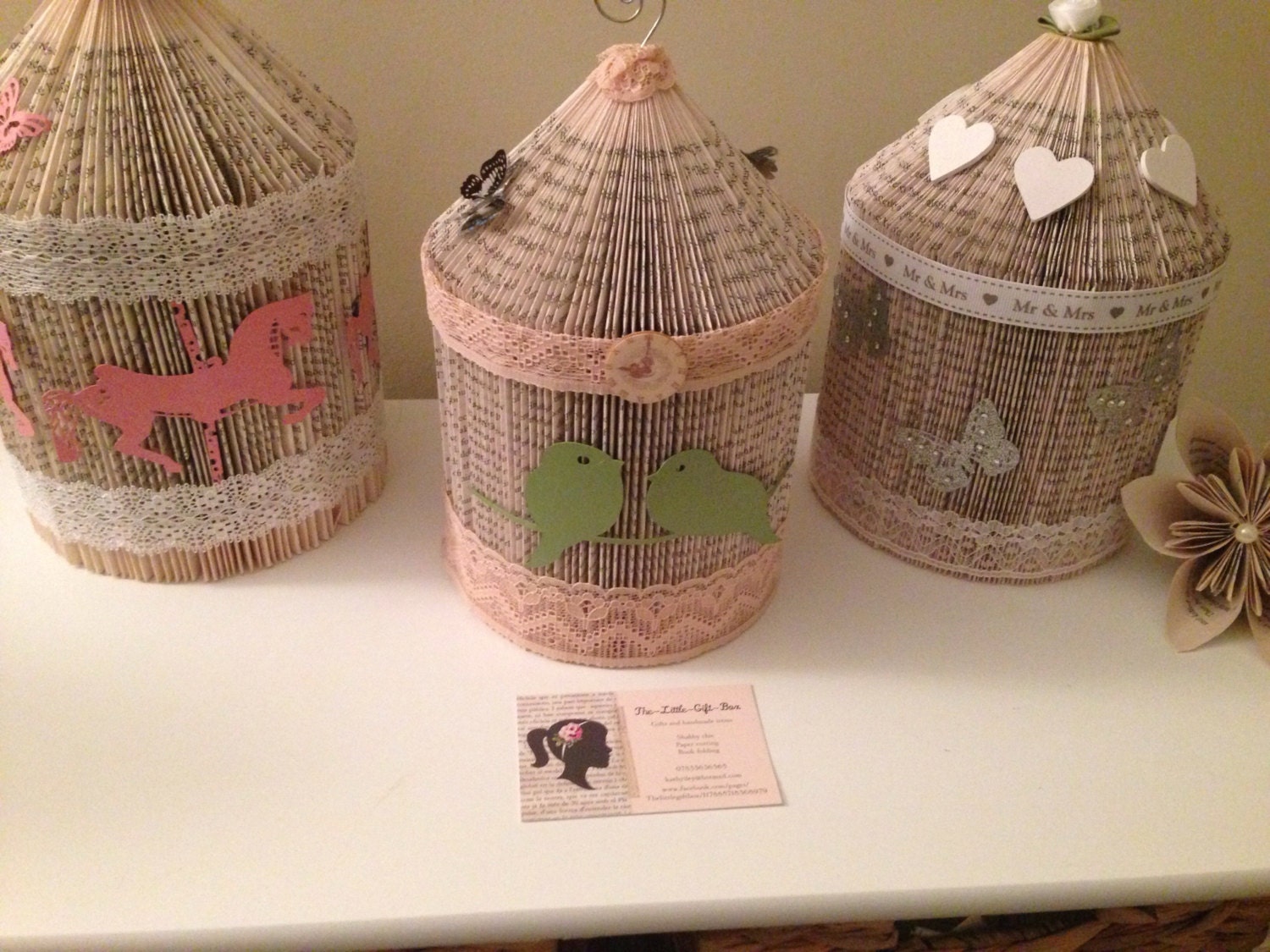 Items similar to Lovely gift idea book folded bird cage , carousel, or wedding Mr & Mrs on Etsy