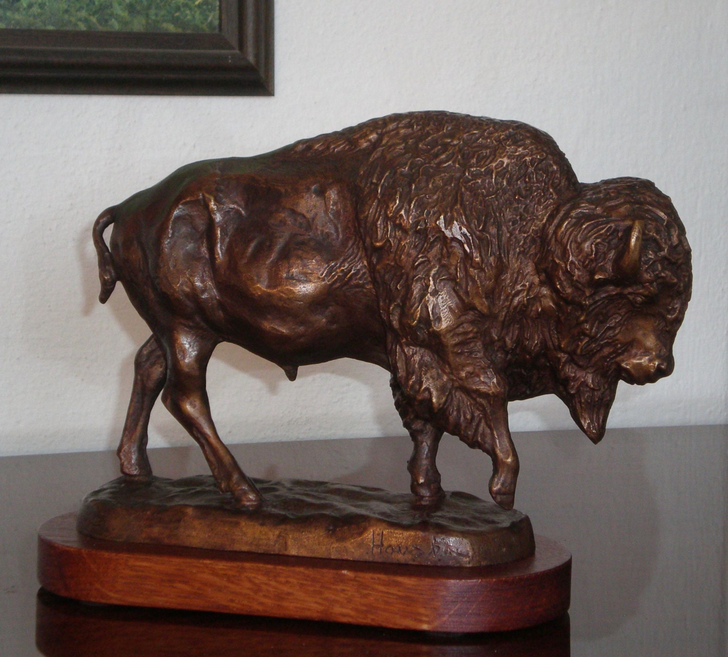 Bronze sculpture of Bison Bull Buffalo 10.62 7.87