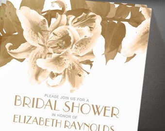 Brown Flowers Bridal Shower invites