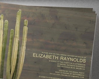 Cactus Bridal Shower invites