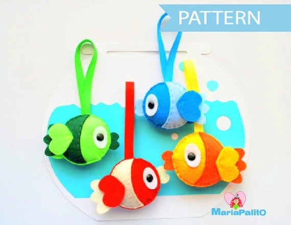 Felt Fish Pattern, Fish Tank Play , Fish Toys, Fish Ornaments, Sewing Pattern, Pdf Felt Pattern, Fish Plush Toys,Instant Download A873