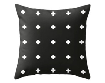 Swiss cross pillow cover. Black and white crosses pillow black and white cushion black and white pillow cross cushion cross throw pillow