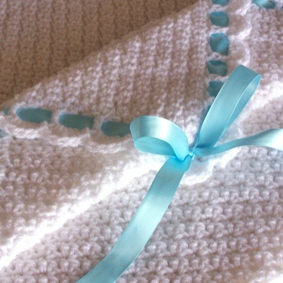 Royal Ribbon Woven with Scalloped Edge Baby Blanket by