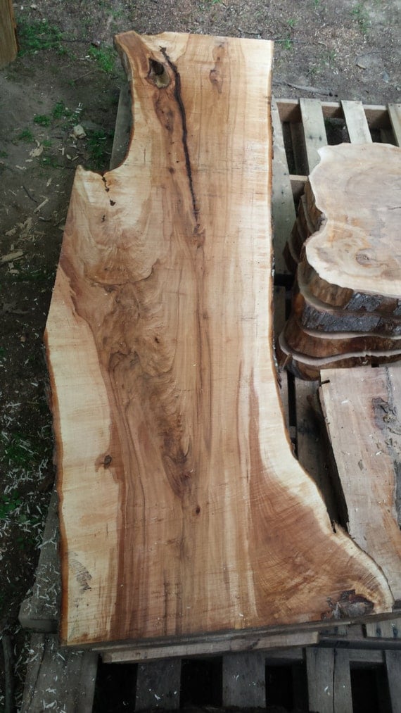figured silver maple live edge slab wood walnut cherry