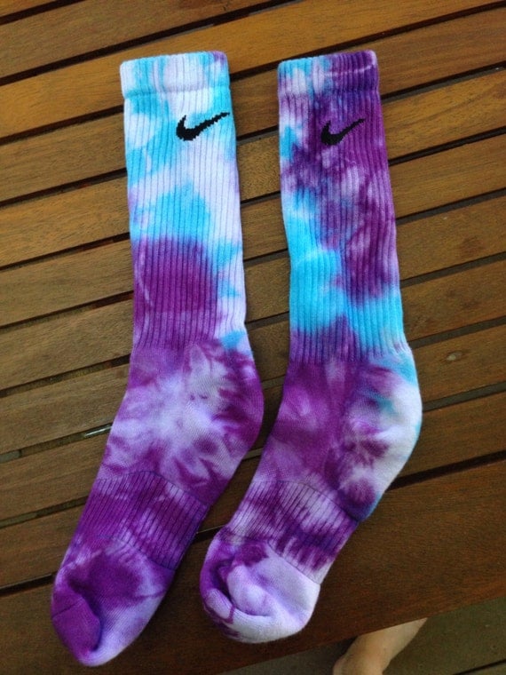 Tie-Dye Nike Socks Blue&Purple Galaxy by PacificBeadandBraid