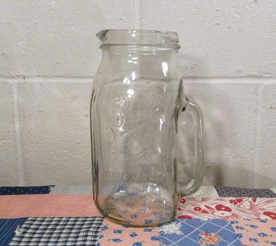 Vintage Ball Mason Jar Pitcher Glass 2 Quart Wide Mouth