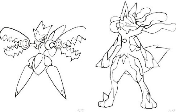 Items similar to Pokemon  Coloring  Book Pages  Mega  Lucario  