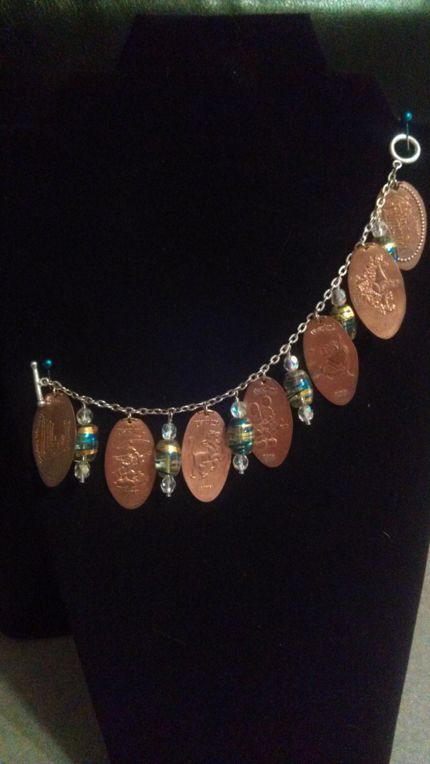 Custom Made Pressed Penny Charm Bracelets by BeadBeCharmed on Etsy