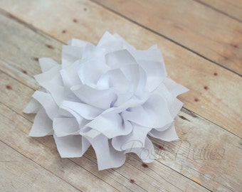 White Flower Hair Clip - Bridal Lotus Blossom - With or Without Rhinestone Center