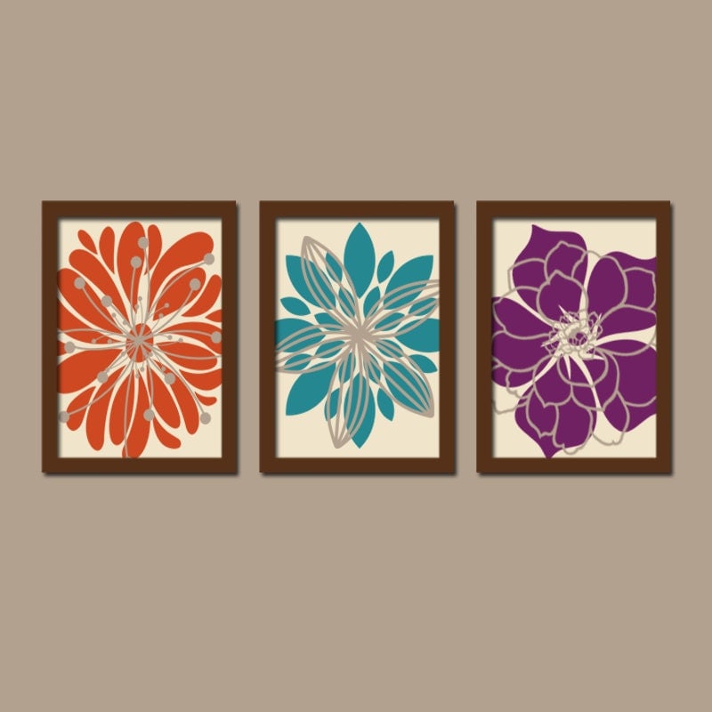 Flower Wall Art CANVAS or Print KITCHEN Wall Art Bedroom