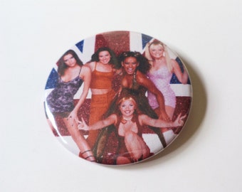 Spice Girls Union Jack Button OR Magnet -- 2.25 inch